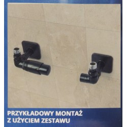 ZESTAW MASKUJĄCY Z DWIEMA ROZETAMI KWADRATOWYMI - CZARNY MAT