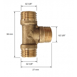TRÓJNIK 3/8" 3-NYPLOWY ZZZ DN10