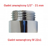 REDUKCJA DO WYLEWKI Gz1/2" - Gw M22x1 CHROM