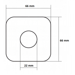 ROZETA 1/2" KWADRATOWA CZARNY MAT OTWÓR 22 mm 1szt