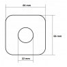 ROZETA 1/2" KWADRATOWA CZARNY MAT OTWÓR 22 mm 1szt