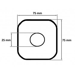 ROZETA DZIELONA KWADRATOWA 1/2" BIAŁA OTWÓR 25mm
