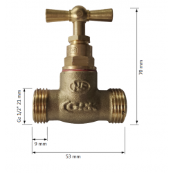 MOSIĘŻNY ZAWÓR PRZELOTOWY GRZYBKOWY 1/2'' ZZ DN15