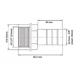 ZŁĄCZKA GZ 1/2'' WĄŻ 16mm POLIAMID