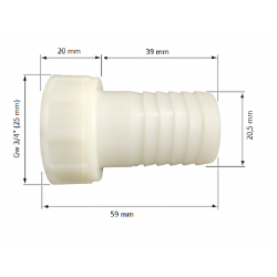 ZŁĄCZKA GW 3/4'' WĄŻ 19mm POLIAMID