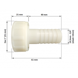 ZŁĄCZKA GW 1'' WĄŻ 19mm POLIAMID