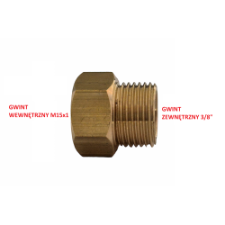 REDUKCJA WĘŻYKA GW M15x1 NA GZ 3/8" DO BATERII