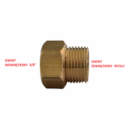 REDUKCJA WĘŻYKA GW 3/8" NA GZ M15x1  DO BATERII