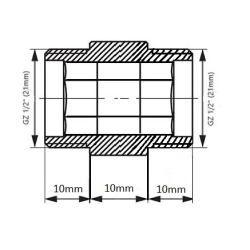 CZARNA PRZEDŁUŻKA 1/2" GZ/GZ 10mm