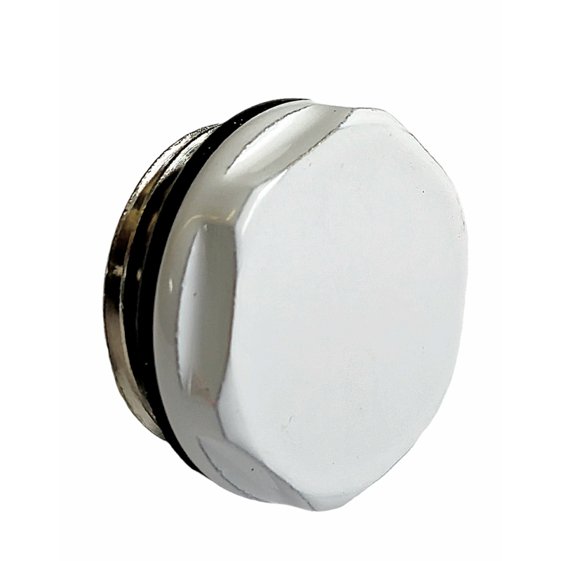 KOREK DO GRZEJNIKA 1/2" BIAŁY O-RING