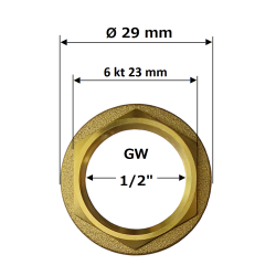 NAKRĘTKA KOŁNIERZOWA 1/2" - KONTRA 1/2"