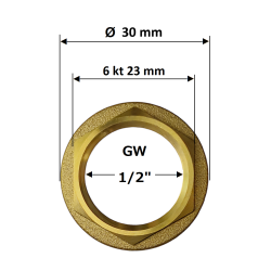 NAKRĘTKA KOŁNIERZOWA 1/2" Z USZCZELKĄ - KONTRA 1/2"