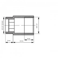 PRZEDŁUŻKA CZARNY MAT 1/2" L-10mm