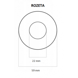 ROZETA 1/2" CZARNY MAT POJEDYNCZA OTWÓR 22 mm