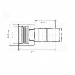 KOŃCÓWKA GZ 1/2" NA WĄŻ 8mm