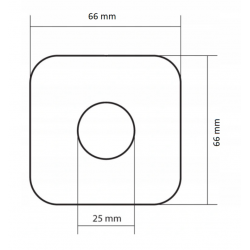 ROZETA 1/2" KWADRATOWA CZARNY MAT OTWÓR 25 mm 1szt