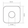 ROZETA 1/2" KWADRATOWA CZARNY MAT OTWÓR 25 mm 1szt