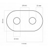 ROZETA PODWÓJNA 1/2" CZARNY MAT OTWORY 22mm